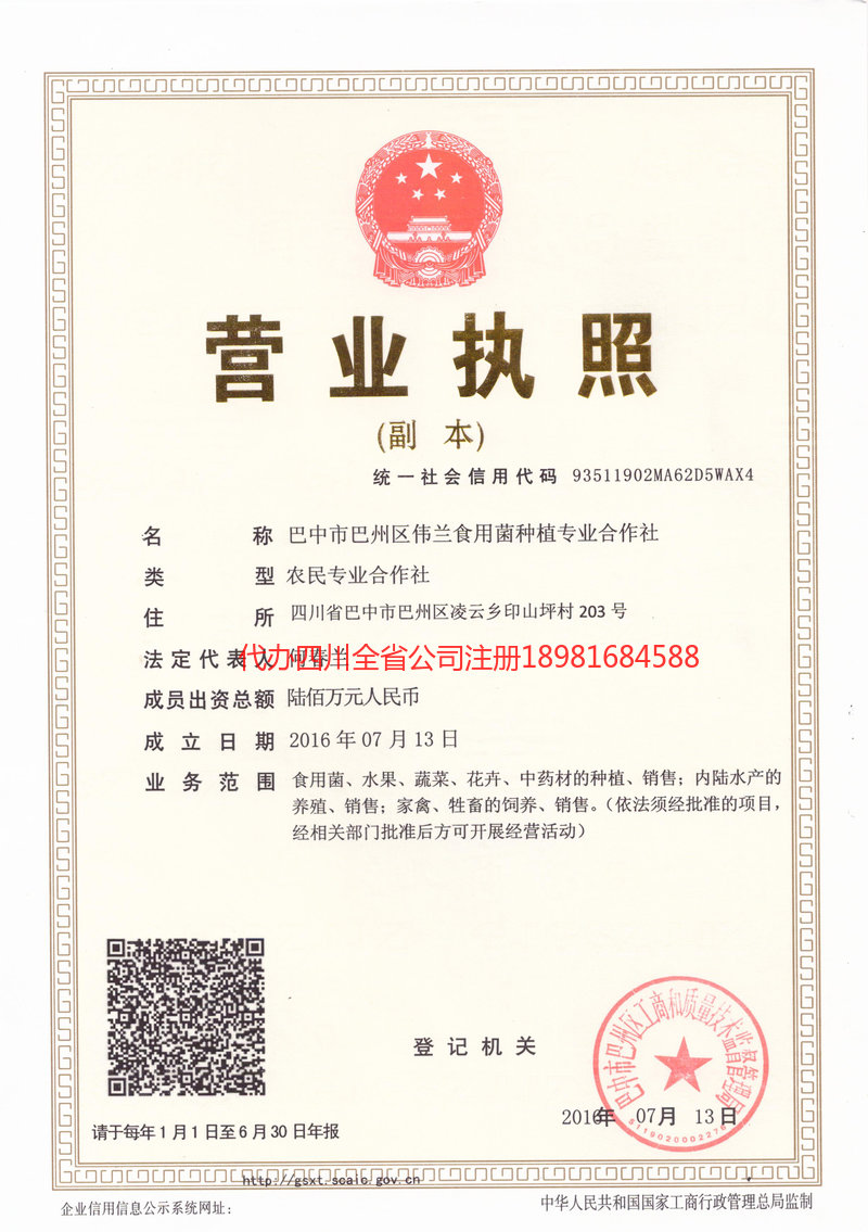 双江双江伟兰食用菌种植专业合作社